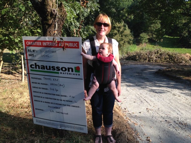 Molly checking the sign is in its proper form!