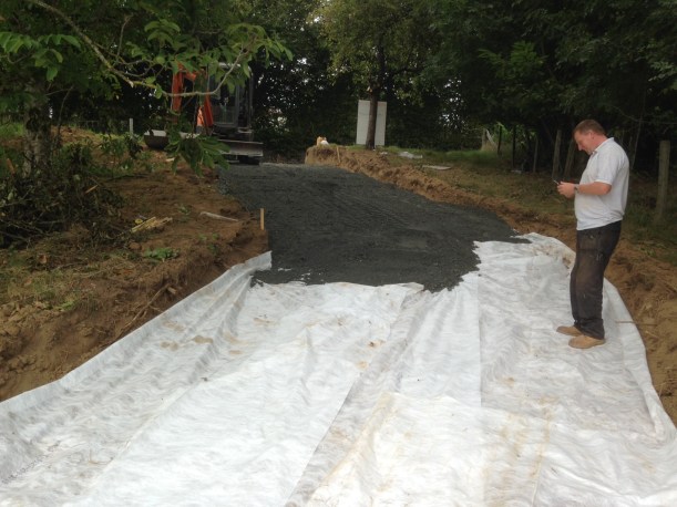 The new driveway looking    north