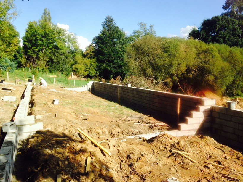 Blockwork looking east