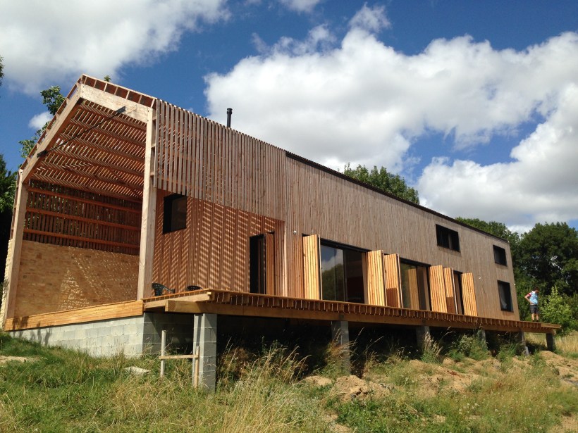 The fished facade with shutters